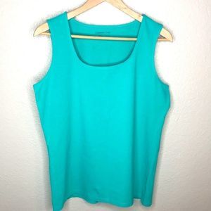 Coldwater Creek Tank Top Cotton Teal Turquoise